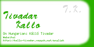 tivadar kallo business card
